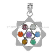 Belle pierres précieuses en ions et tigre avec pendentif en argent sterling 925 Bijouterie colorée